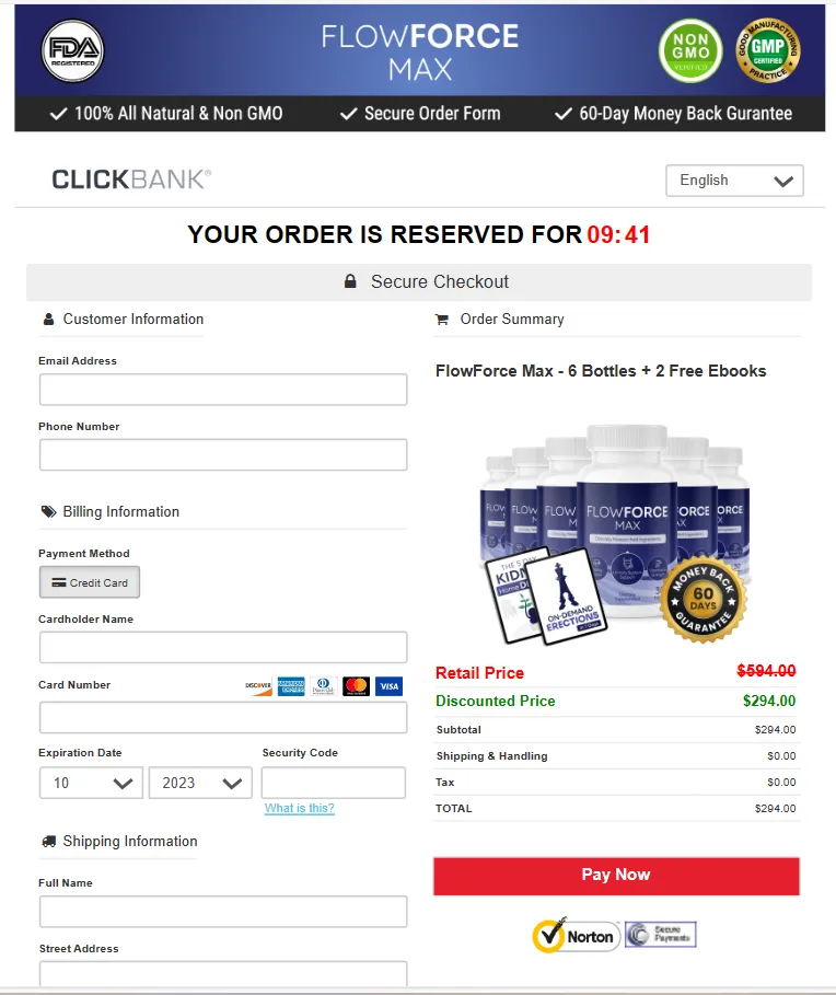 Flowforce max order